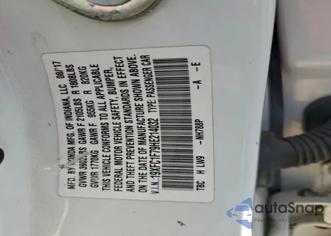 2017 Honda Civic Exl from USA, damaged, VIN 19XFC1F79HE214032